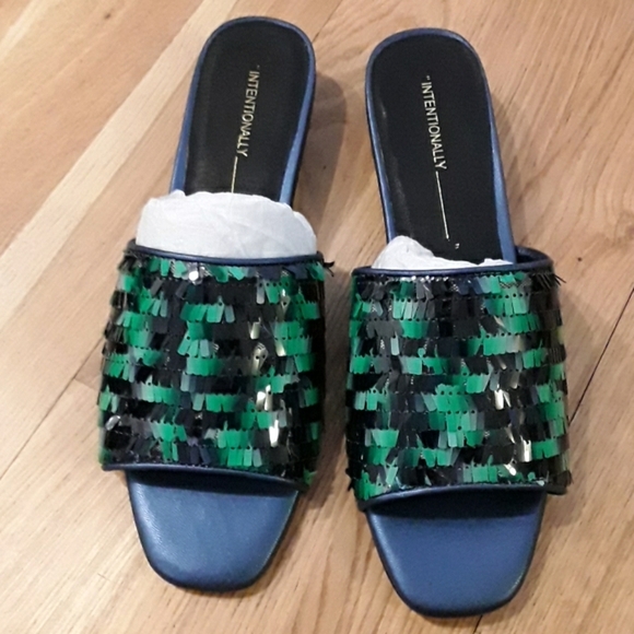BN in box green sequined  sandals - Picture 1 of 4